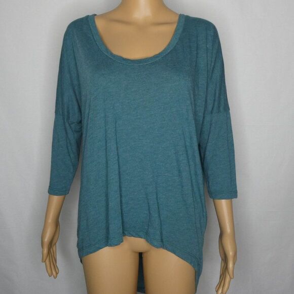Alternative Hi Low Scoop Neck 3/4 Sleeve T Shirt Medium - Picture 1 of 8